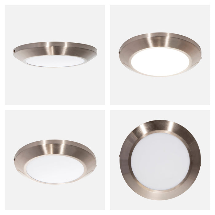 Lámpara Techo LED Níquel Satinado 18w 6500k 2 piezas