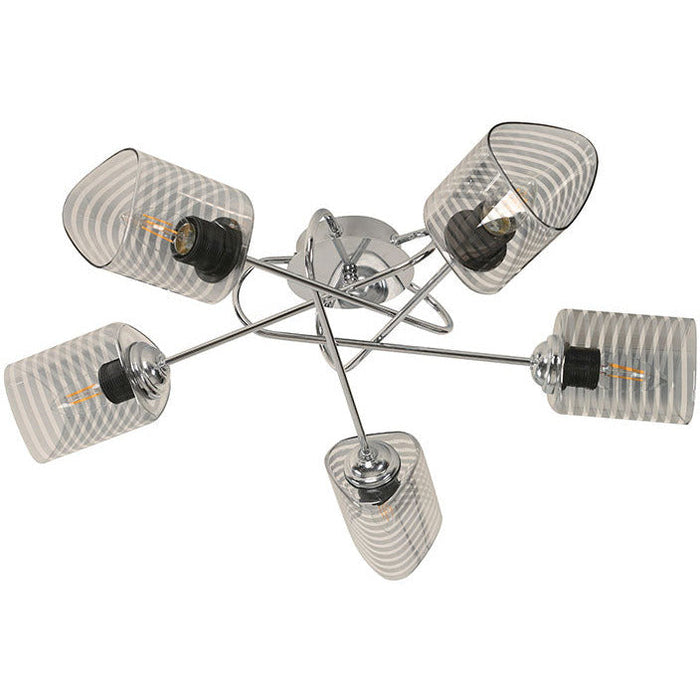 LAMP. TECHO CROMO 5L E27 60W