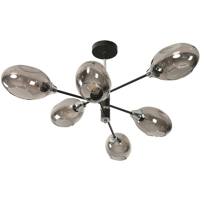 Lámpara Colgante Negro 6L E27 60W