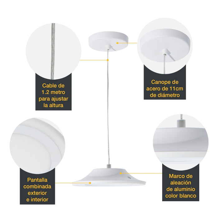 Lámpara de Techo LED General Lighting Moderna Blanco 16W 1 Luz