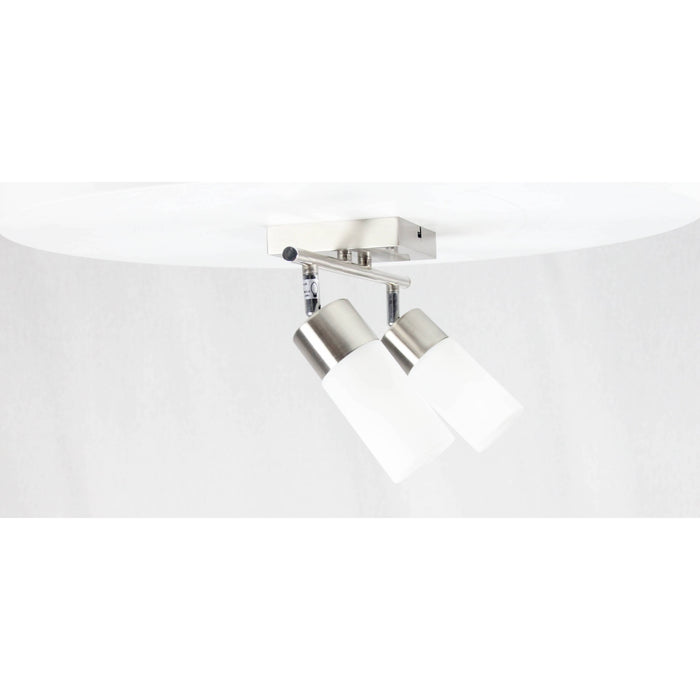 LAMP. TECHO REFLECTORA NÍQUEL SATINADO 2L E27 60W