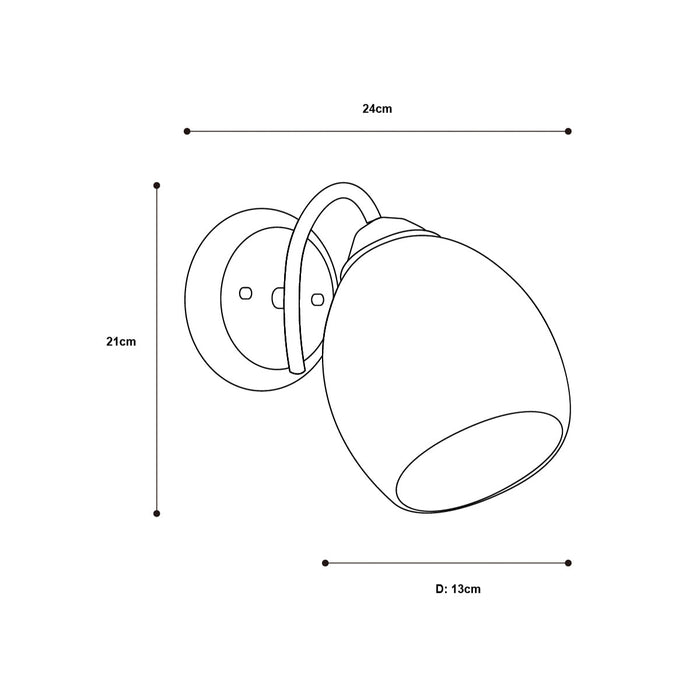 Aplique de Pared Ike Lite Clásico Negro 60W E27 1 Luz
