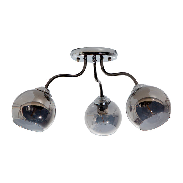 Lámpara de Techo Moderno Cromo Negro E27 40w 3 Luces