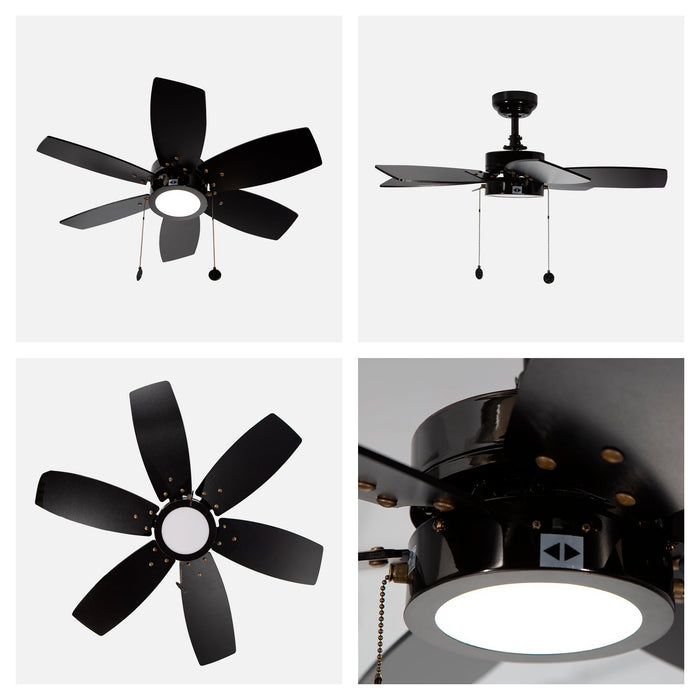 Ventilador LED De Techo 32" Negro 12W