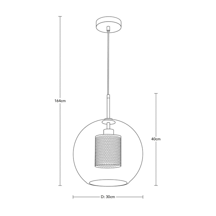 Lámpara Colgante Opulent Lights Negro Dorado E27 40w 1 Luz
