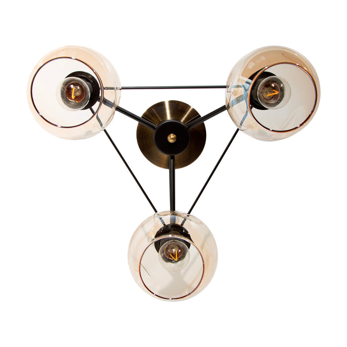 Lámpara de Techo Cobre Vintage E27 60w 3 Luces