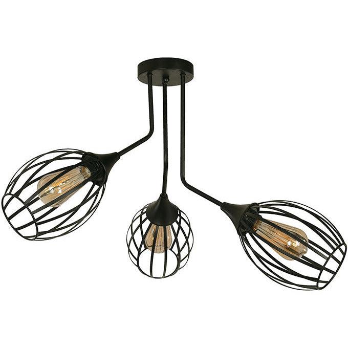 Lámpara Techo Negro 3L E27 60W