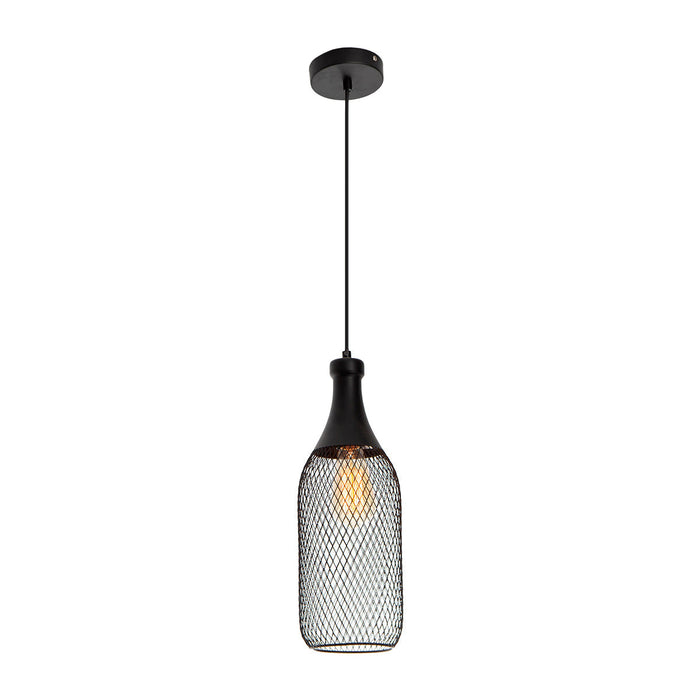 Lámpara Colgante Vintage Acero Negro Mate E27 40w 1 Luz