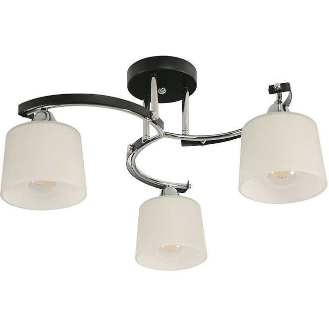 LAMP. TECHO CROMO NEGRO 3L E27 60W