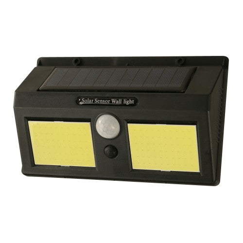 LAMP. LED EXT. SOLAR PARED NEGRO 1L 3W 3.7V 6500K (SENSOR DE MOVIMIENTO)