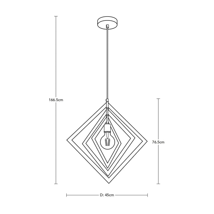 Lámpara Colgante Dark Decor Negro E27 60w 1 Luz