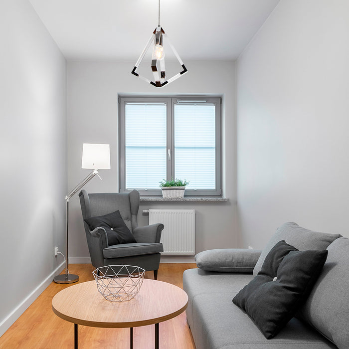 Lámpara Colgante  Cromo Estilo Moderno 40W  E27 1 Luz