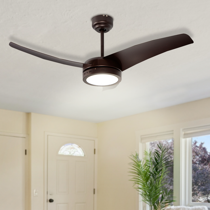 Ventilador LED De Techo 42" Chocolate 18W Con Control Remoto