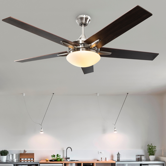 Ventilador de Techo 52" Níquel Satinado 2 luces, 40W, E27