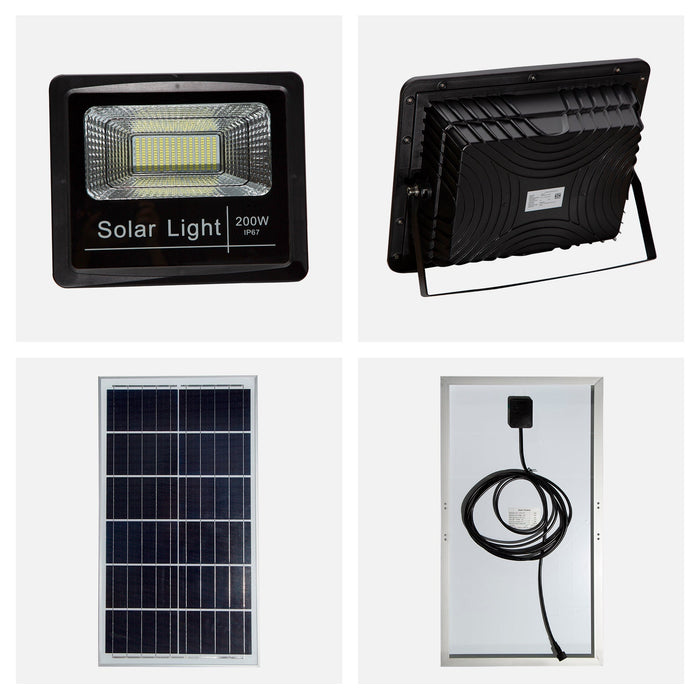 Lámpara Panel Solar Exterior LED 200W 6500K Luz Blanca IP67