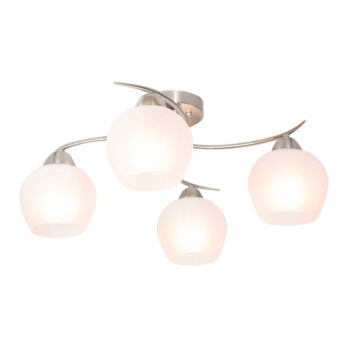 Lámpara De Techo Níquel Satinado 60w E27 4 Luces