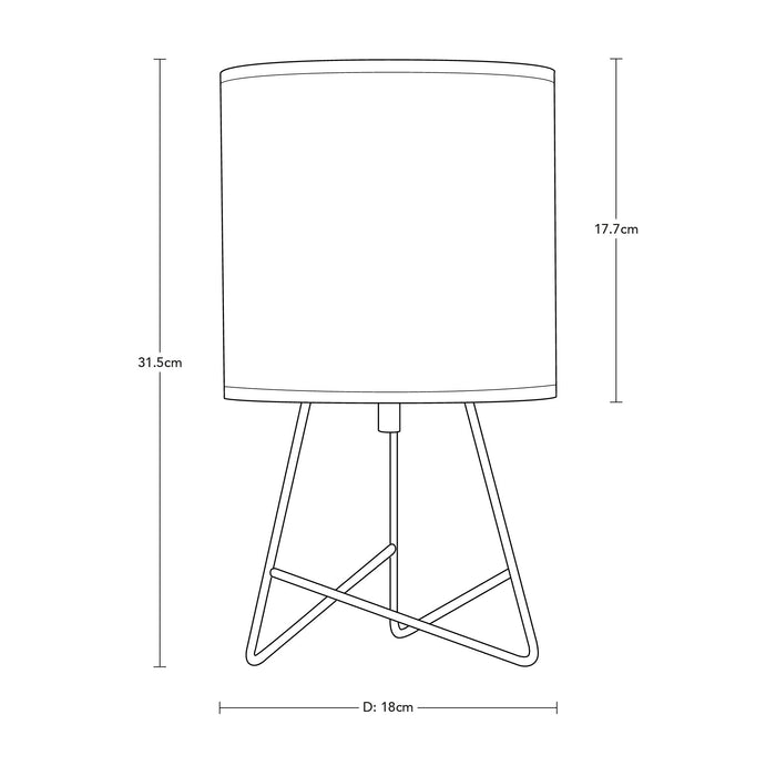 Lámpara de Mesa Moderno Negro 60w E27 1 Luz base de acero