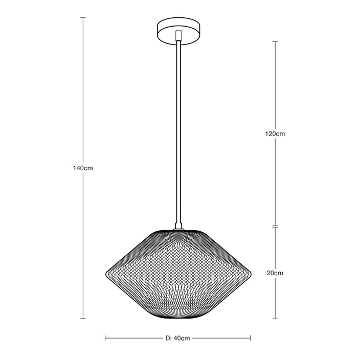 Lámpara Colgante Negro 1L E27 60W