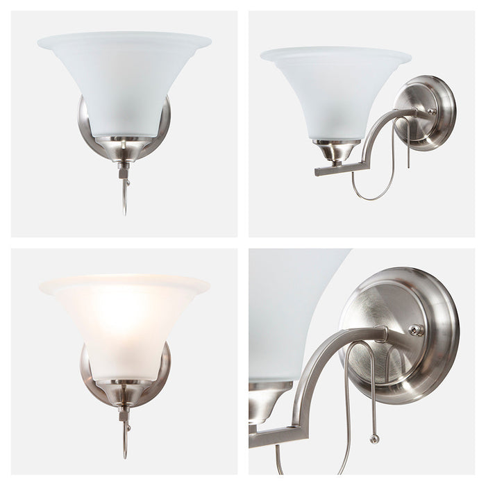 Aplique De Pared Níquel Satinado 60w E27 1 Luz