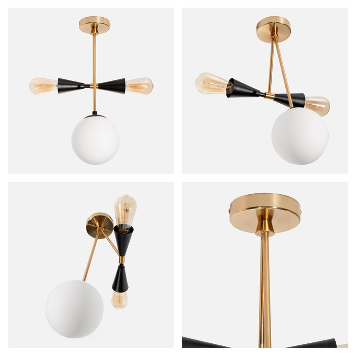 Lámpara de Techo Negro 3 Luces  E27 40w