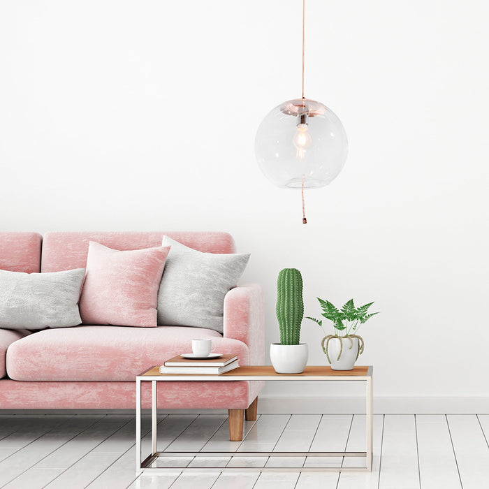 Lámpara Colgante  Cobre y Cromo 40W  E27 1 Luz