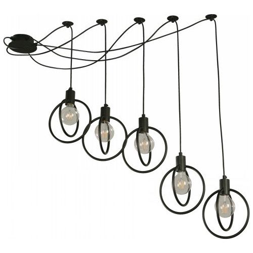 Lámpara Colgante Negro 5L E27 60W