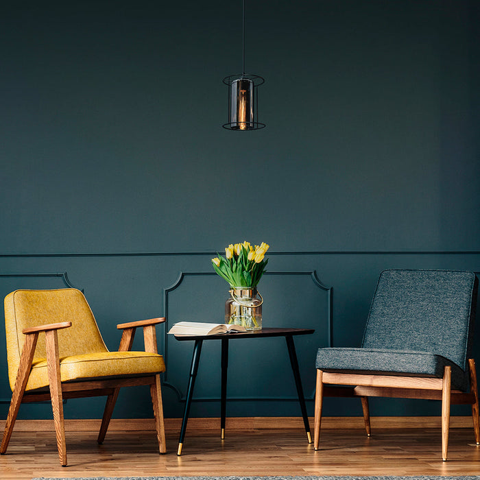 Lámpara Colgante Modern Luxe Negro E27 40w 1 Luz