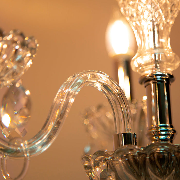 Lámpara Colgante Lumicentro Plata y Cristal 3 Luces