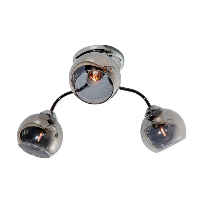 Lámpara de Techo Moderno Cromo Negro E27 40w 3 Luces