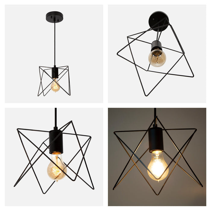 Lámpara Colgante Negro Mate 1 Luz  E27 60w