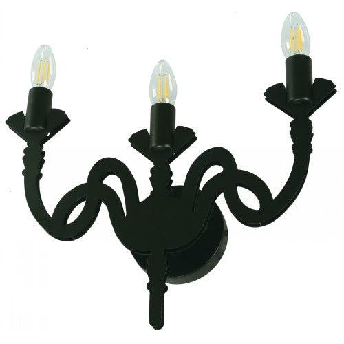 Lámpara Pared Negro 3L E14 40W