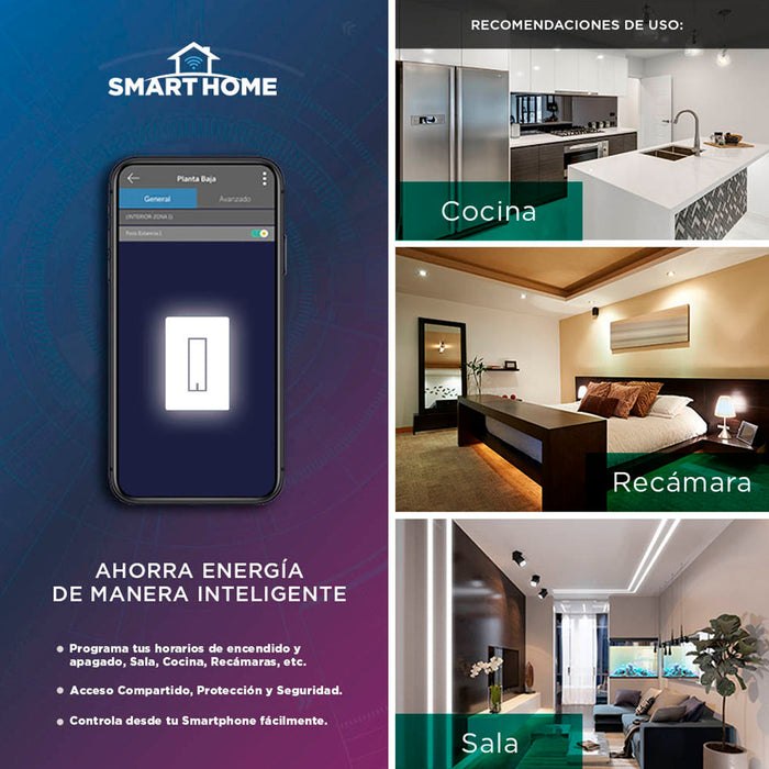 Interruptor de pared inteligente encendido y apagado vía WIFI