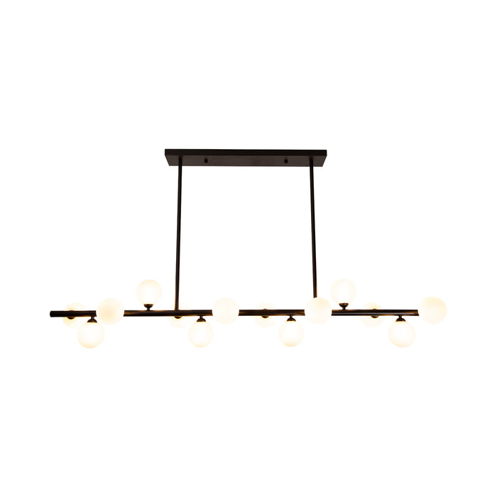 Lámpara colgante acabado negro mate, 14 luces G9 25W