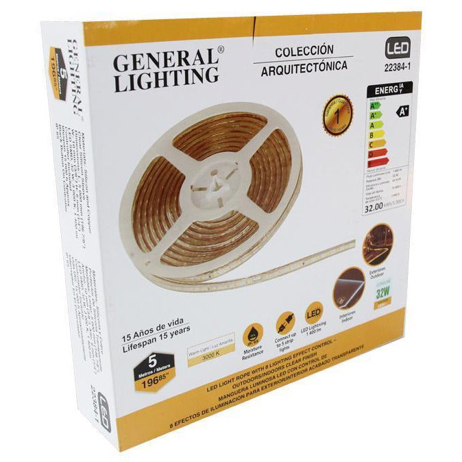 CINTA LUMINOSA LED EXT. 5MT 32W 3000K (IP65, 8 MODOS DE LUCES, PUEDE CONECTAR 4 CINTAS)