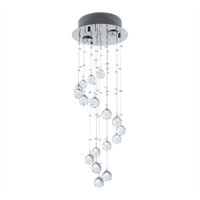 Lámpara Colgante Acabado Cromo Cristal 2 Luces GZ10