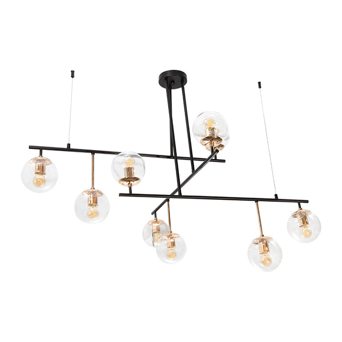 Lámpara Colgante Negro Oro E27 40w 9 Luces