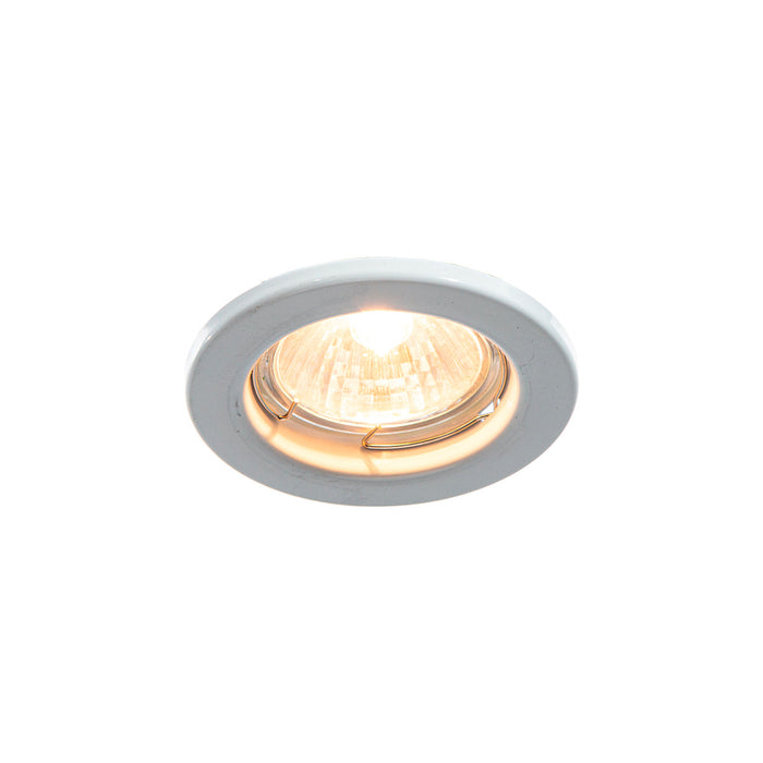 Kit 10 Base Empotrable Spot 50W Blanco + 10 Focos Gu10 3000k