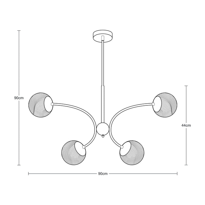 Lámpara Colgante Cromo 4 Luces  E27 40w