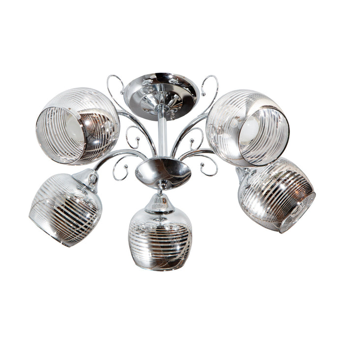Lámpara Techo Cromo E27 40W 5 Luces