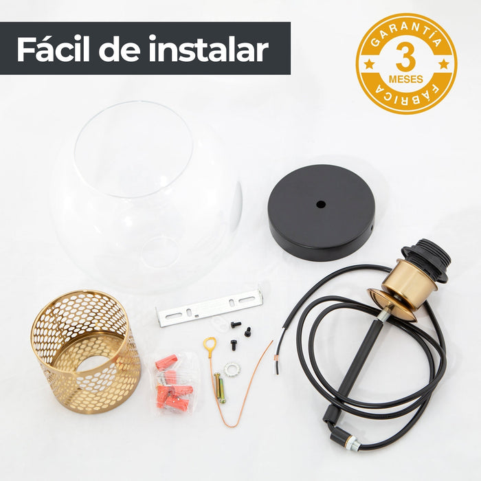 Lámpara Colgante Opulent Lighst Negro Dorado E27 40w 1 Luz