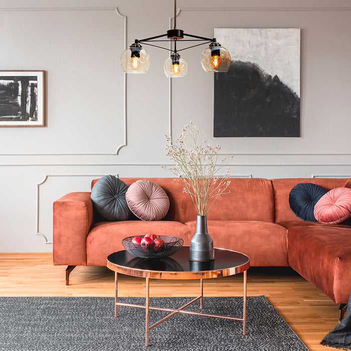 Lámpara Colgante Negro Cobre E27 40W 3 Luces