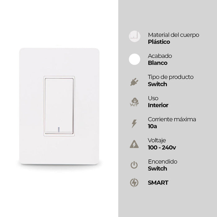 Interruptor de pared inteligente encendido y apagado vía WIFI, 2 Piezas