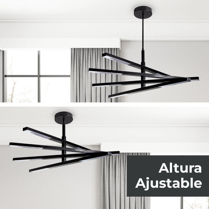 Lámpara Colgante LED, Negro Mate, Acero, 40W