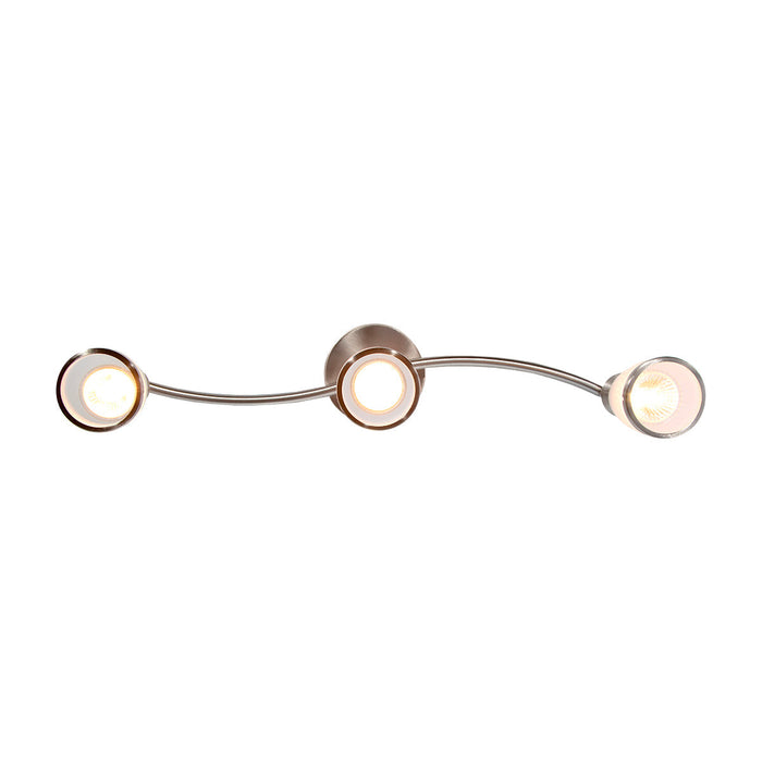 Lámpara de Techo Riel Decorativo Níquel 50w Gu10 3 Luces