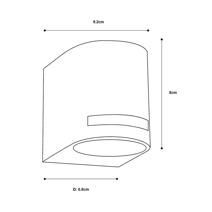 Aplique Pared Exteriores Cilíndrico Negro 5w Gu10 1 Luz