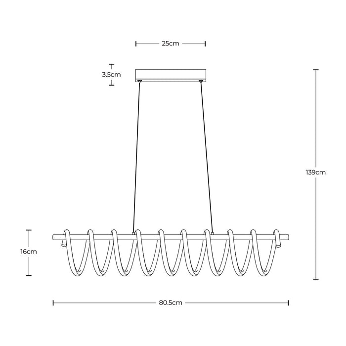 Lámpara Colgante LED de 3000K, Acabado marrón oscuro, 40W