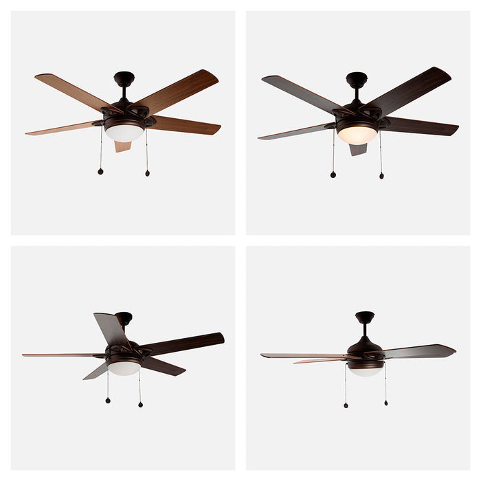 Ventilador De Techo 52" 5 Aspas 1L E27 Con Control De Cadena.