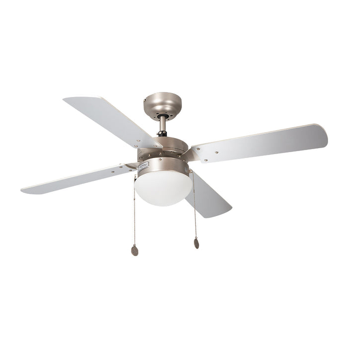 Ventilador Techo Gris Plata Aspas Blanco / Gris 42 Led