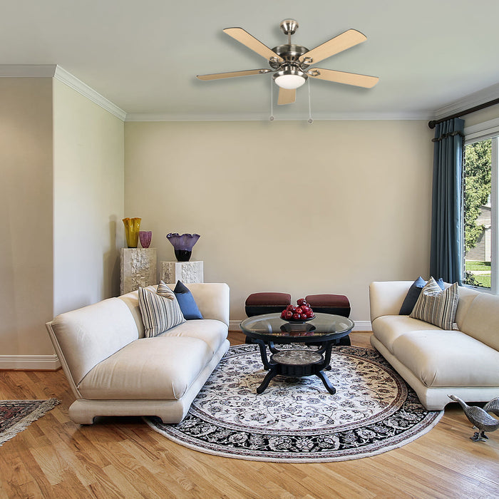 Ventilador de techo 52"  de 5 aspas reversibles