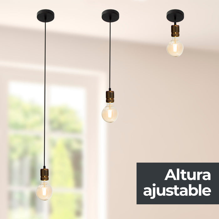 Lámpara Colgante Mini Retro Bronce E27 60W 1 Luz